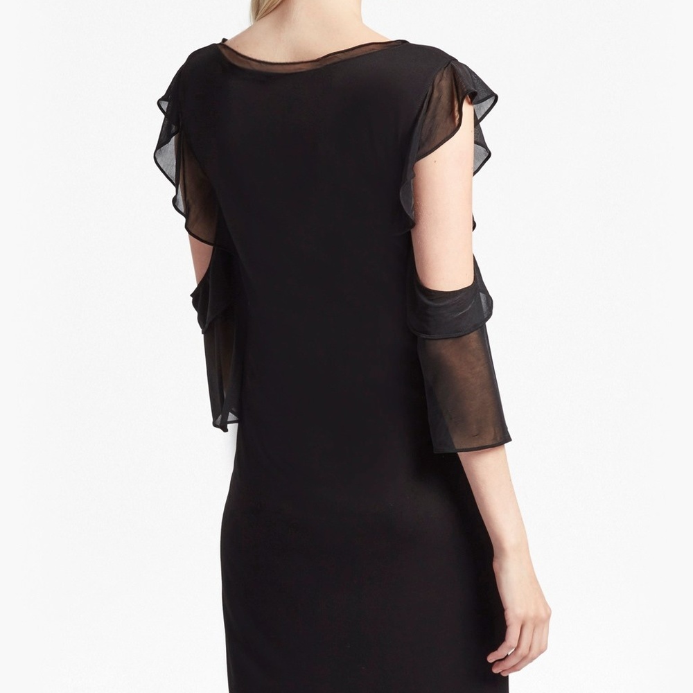 French Connection Ruffle Mix Cold Shoulder Dress